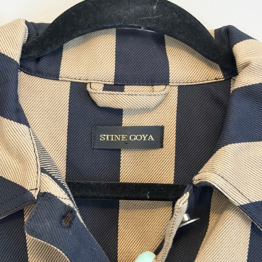 Stine Goya Striped Jacket Pants Co-Ord Set XS Tan Black Statement Scandi Chic - Picture 5 of 12